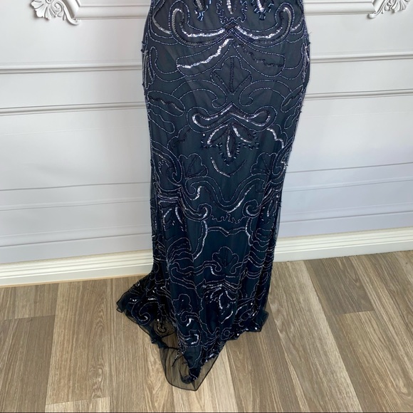 Jump Apparel Black Long Beaded Backless Dress | Size 7/8 - Picture 12 of 14